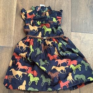 Janie and Jack Multicolor Horse Print Dress